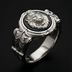 Перстінь золотий Лев і агат (1988844355)