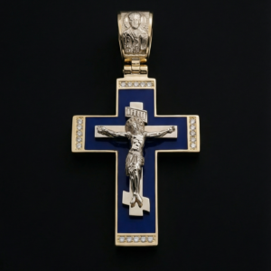 Золотой крест с эмалью Розмір 55 мм (з урахуванням вушка) (2002754534)