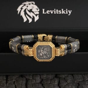 Позолочений браслет Георгій Переможець із личками святих (1693957626)