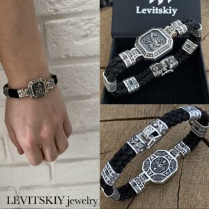 Срібний православний браслет із зображенням Георгія Переможця (1163125260)