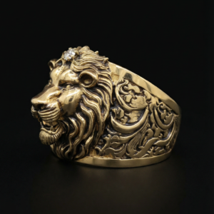 Перстень золотой Лев (1985028708)