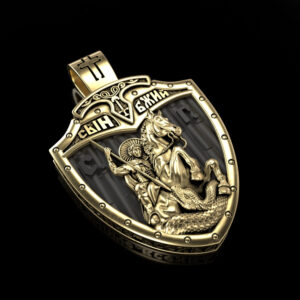 Золота підвіска з чорним деревом Розмір 60/39,6 мм. Вага +- 35,8 грамм