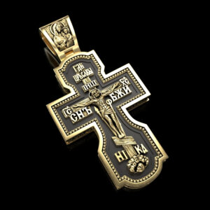 Золотий хрест с чорним деревом Розмір 60/29.5 мм (з урахуванням вушка) Вага 31,9 грамм