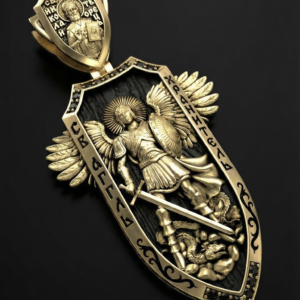 Золота підвіска з чорним деревом Розмір 60/29.6 мм (з урахуванням вушка) Вага 26 грамм