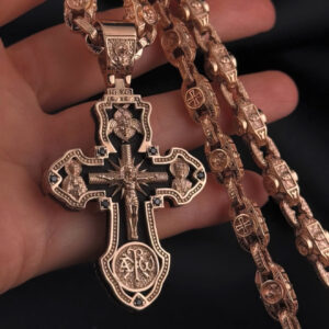 Золотий хрест с чорним деревом Розмір 60/33.7 мм (з урахуванням вушка) Вага 19,5 грамм