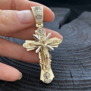 Золотой крест с молитвой «Отче Наш»  Размер 60 на 30 мм  Вес 27,56 грамм