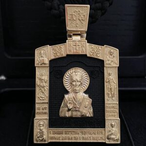 Золотий підвіс Микола Чудотворець та молитва« Отче Наш»