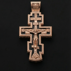 Золотий хрестик з чорним оніксом. Арт. 01107