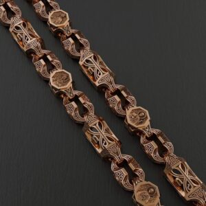 Массивная золотая цепочка с ониксом. Ст.0631