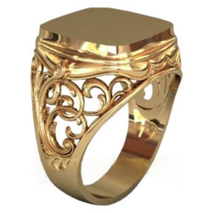 Перстень "Царський" під гравіювання з червоного золота 585 проби