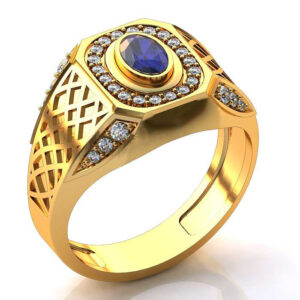 Печатка чоловіча з діамантами "Боярин" із жовтого золота