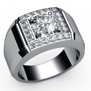 Чоловіча печатка "Моноліт" з білого золота