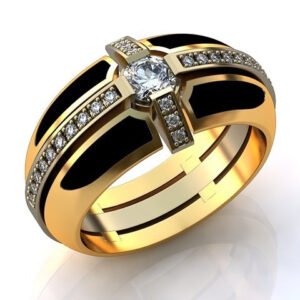 Перстень "Хрестоносець" з діамантами