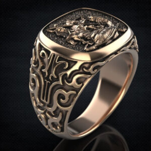 Перстень "Георгій Побідоносець" з орнаментом