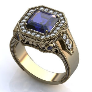 Перстень "Грот" з корундом сапфіру