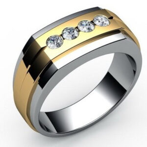 Чоловіча золота каблучка з діамантами "Монумент"