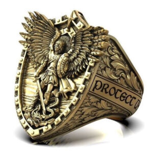 Перстень із червоного золота святий "Архангел Михайло"