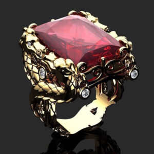 Перстень "Дракони" з діамантами