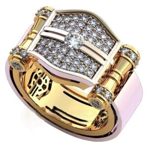 Перстень "Чемпіон" з кристалами Swarovski