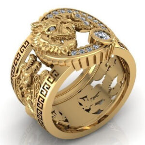 Чоловічий перстень золотий "Дракон"