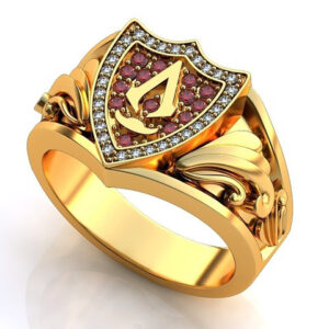 Перстень "Фамільний Герб" з камінням - муасанітами