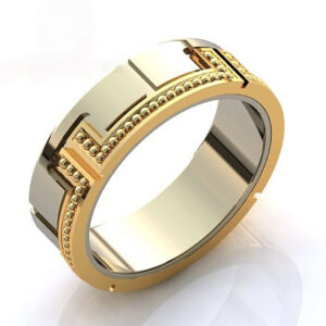 Чоловіча каблучка з білого і жовтого золота "Титан".
