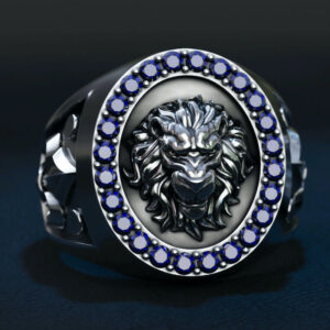 Перстень "Геральдичний Лев" із кристалами Swarovski