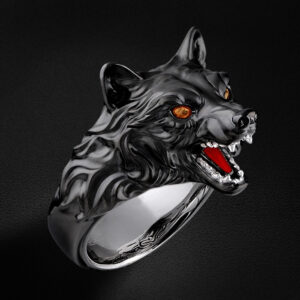 Перстень "Вовк" із сапфірами