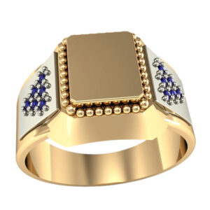 Перстень із сапфірами під ініціали або гравіювання