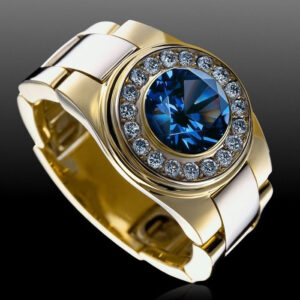 Перстень "Ролекс" з корундом сапфіру