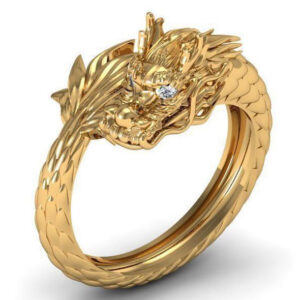 Перстень "Китайський Дракон" з діамантами