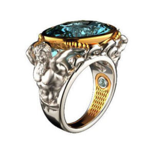 Перстень "Морські атланти" з діамантами