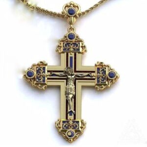 Хрест "Небесний посланник" із сапфірам