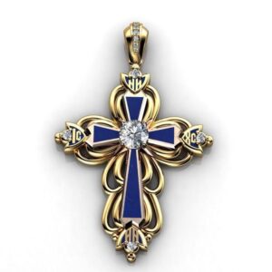 Золотий хрест із емаллю православний