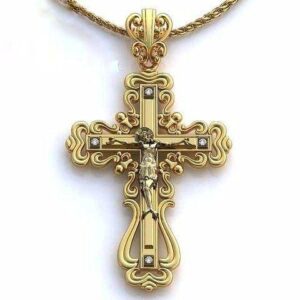 Золотий хрест Назарет з камінням