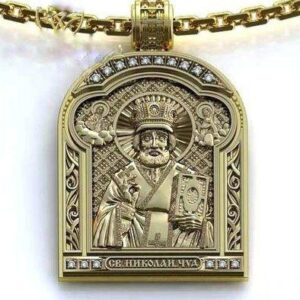 Золота ладанка святий Миколай Чудотворець