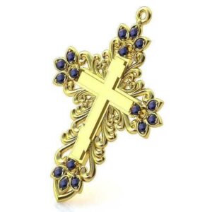 Православний золотий хрест з камінням