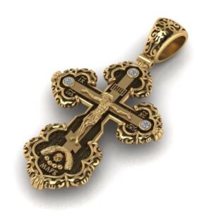 Золотий православний хрест Ісус рятівник