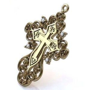 Золотий православний хрест Ісус рятівник