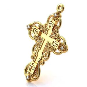 Золотий православний хрест Ісус рятівник