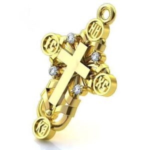 Золотий православний хрест Ісус рятівник