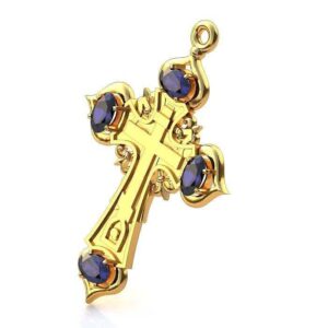 Золотий православний хрест Ісус рятівник