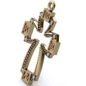 Золотий православний хрест Ісус рятівник