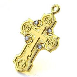 Золотий православний хрест Ісус рятівник