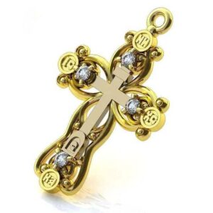 Золотий православний хрест Ісус рятівник