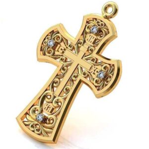 Золотий православний хрест Ісус рятівник
