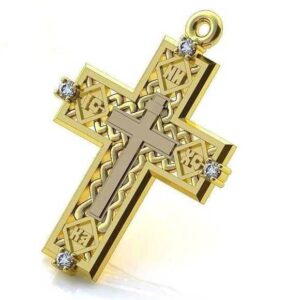 Золотий православний хрест Ісус рятівник