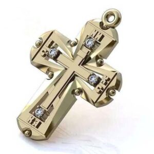 Золотий православний хрест Ісус рятівник