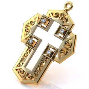 Золотий православний хрест Ісус рятівник