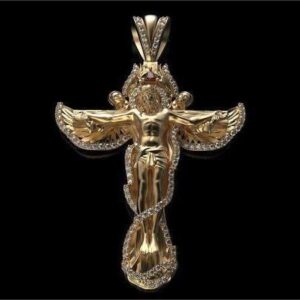 Золотий православний хрест Ісус рятівник